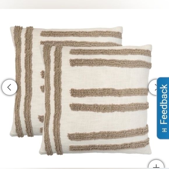 Mina Victory Cotton 20” x 20” Decor Pillow Cover , 2-pack